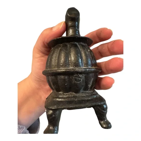 vintage mini cast iron stove Black Dollhouse Miniature - Picture 4 of 6
